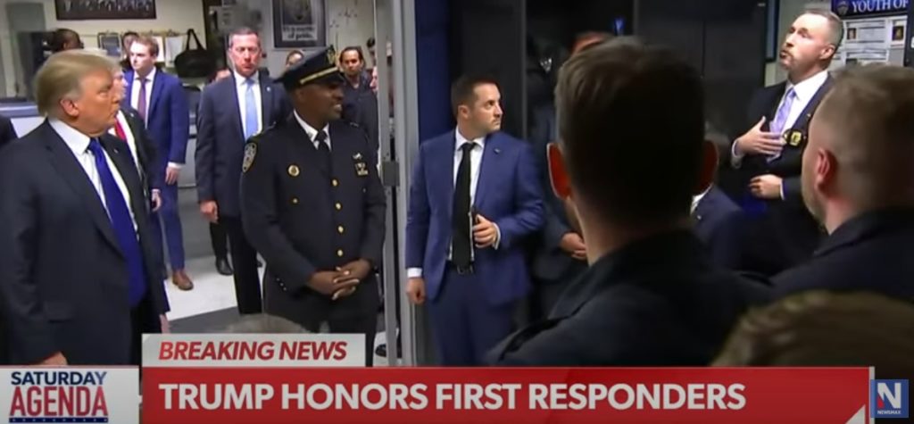 Trump visits NYPD to honor first responders